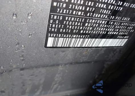 2018 Volkswagen Tiguan 2.0T S z USA, uszkodzony, nr VIN 3VV1B7AX0JM064977